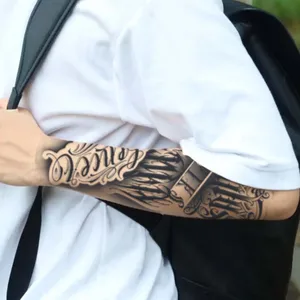 داكنة الأزهار للماء مؤقت الوشم ملصقات وهمية البساطة شبه دائمة طويلة الأمد 1-2 أيام 1 قطعة أعلى 11 بيع الوشم الغابة السوداء معنى - No7