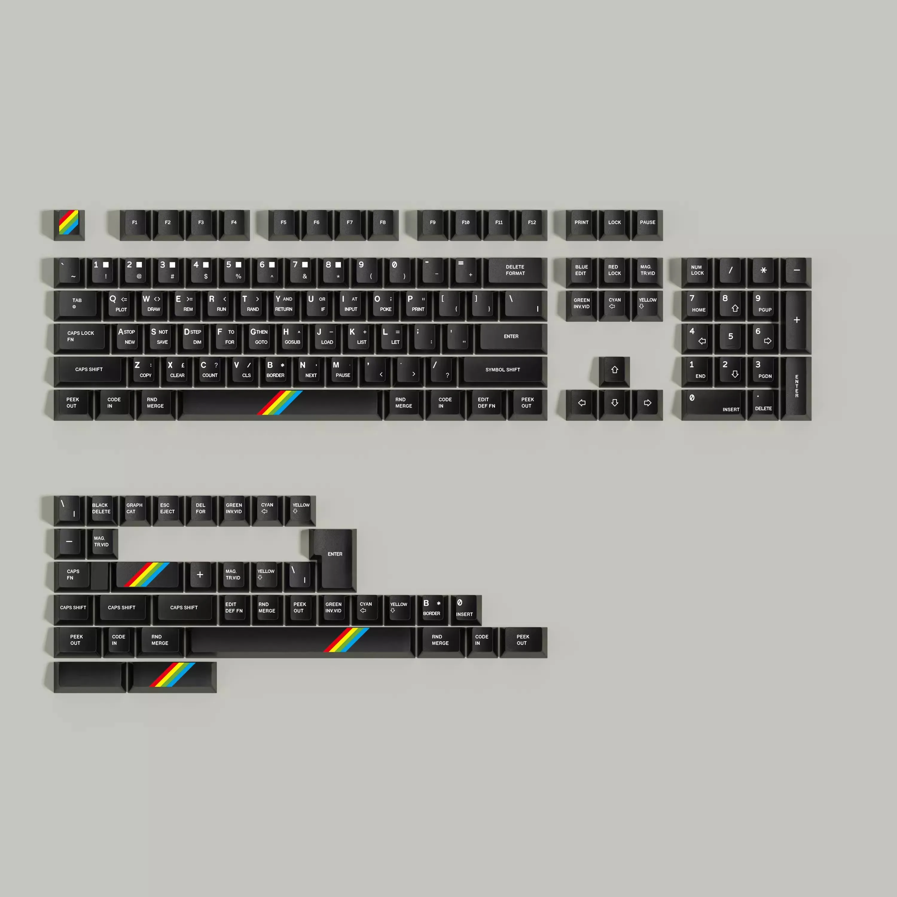 

Колпачки для клавиш PBT Wraith Cherry Profile, черные колпачки для клавиш с сублимационной краской для Cherry MX Switch, колпачки для клавиатуры, разделенный пробел