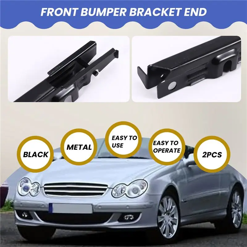 AB96-2Pcs Front Bumper Bracket End For Mercedes W203 C-Class 2038801114 2038801214