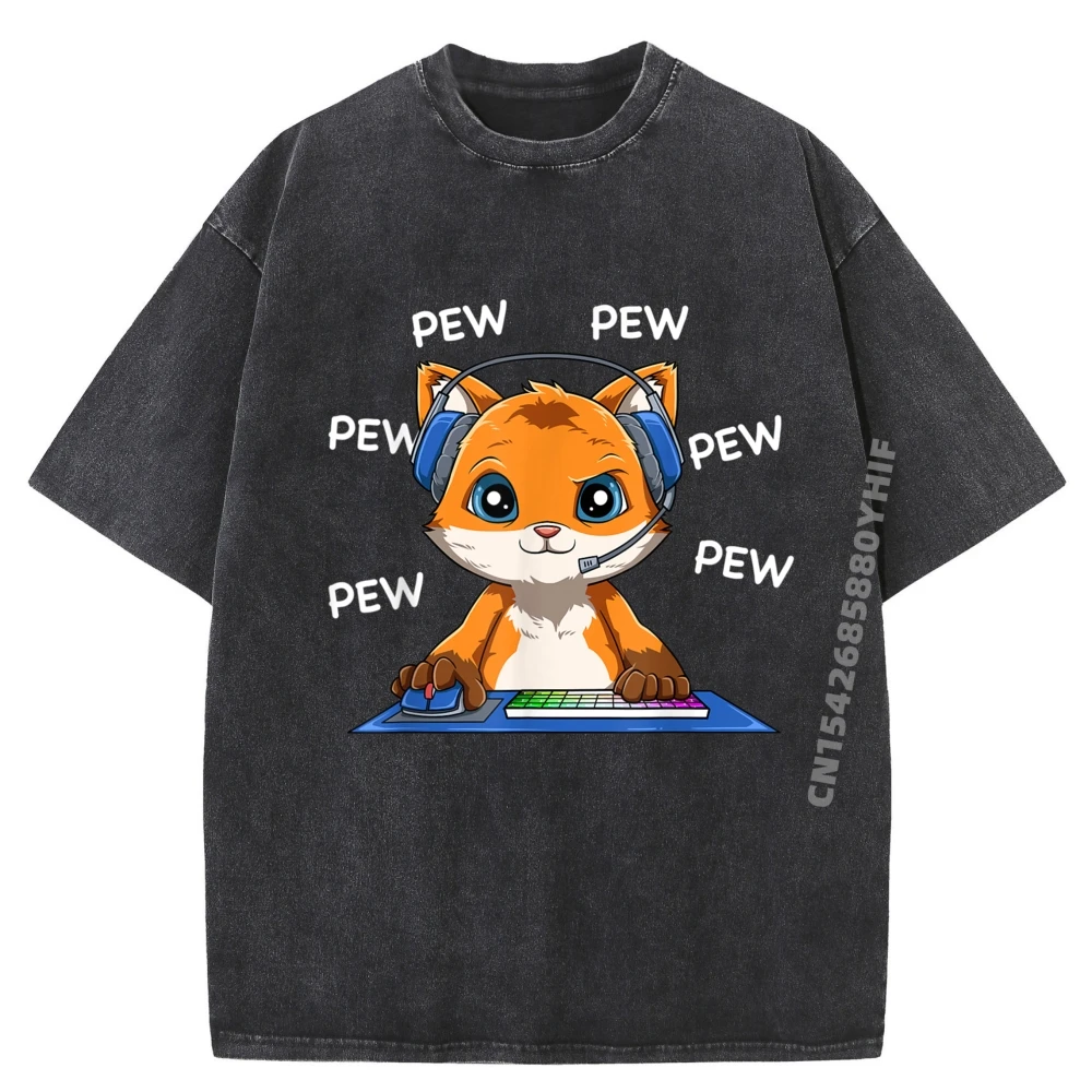

Gamer Fox Онлайн-игры Компьютерные видеоигры Мужская дизайнерская одежда Классическая стираная мужская футболка Camiseta с рисунком