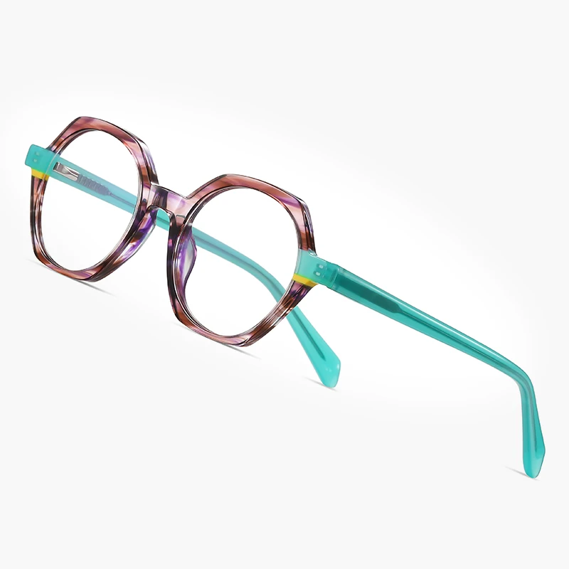 Gmei Optical Fashion Acetate Multi-color Women Glasses Frames With Spring Hinges Female Round Retro Spectacles Frame PS8825