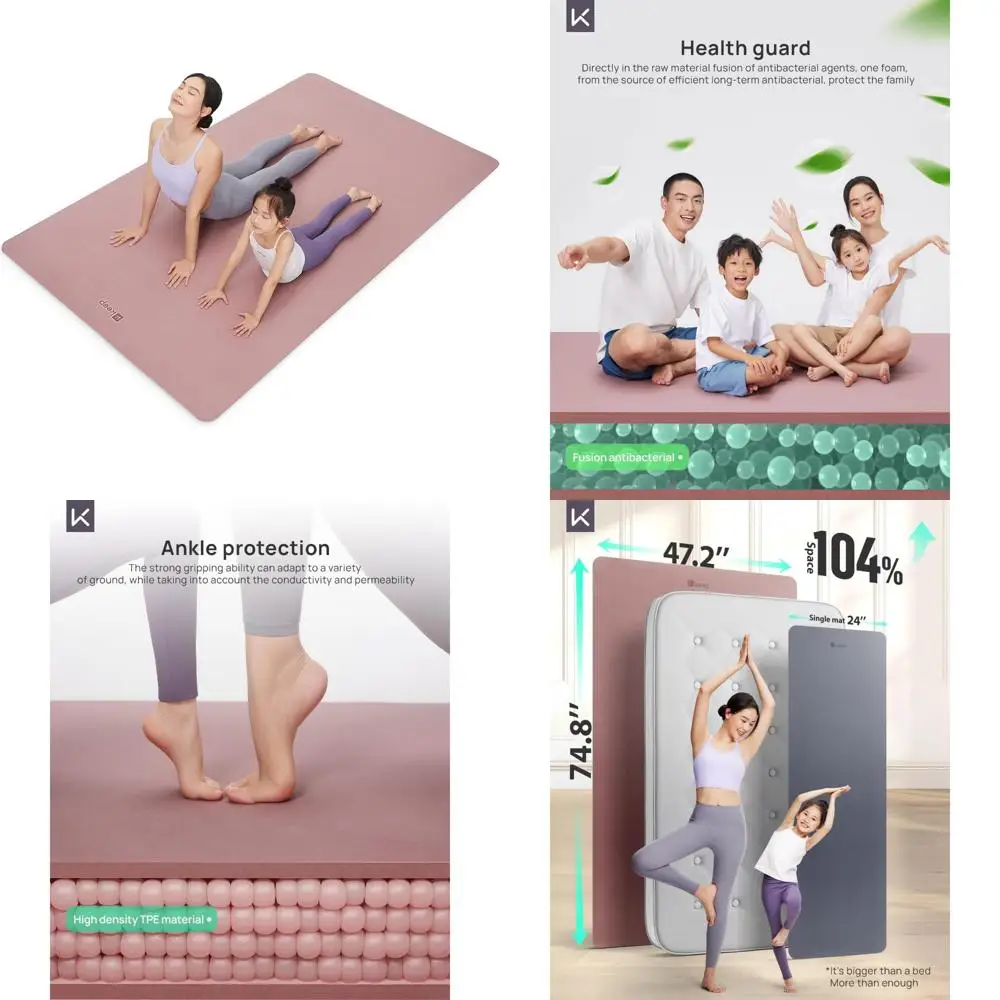 

Extra Wide Thickened Yoga Mat with Strap, 75 x 47 x 0.28 - Ideal Exercise Mat for Men and Women, Fitness Workout Mat