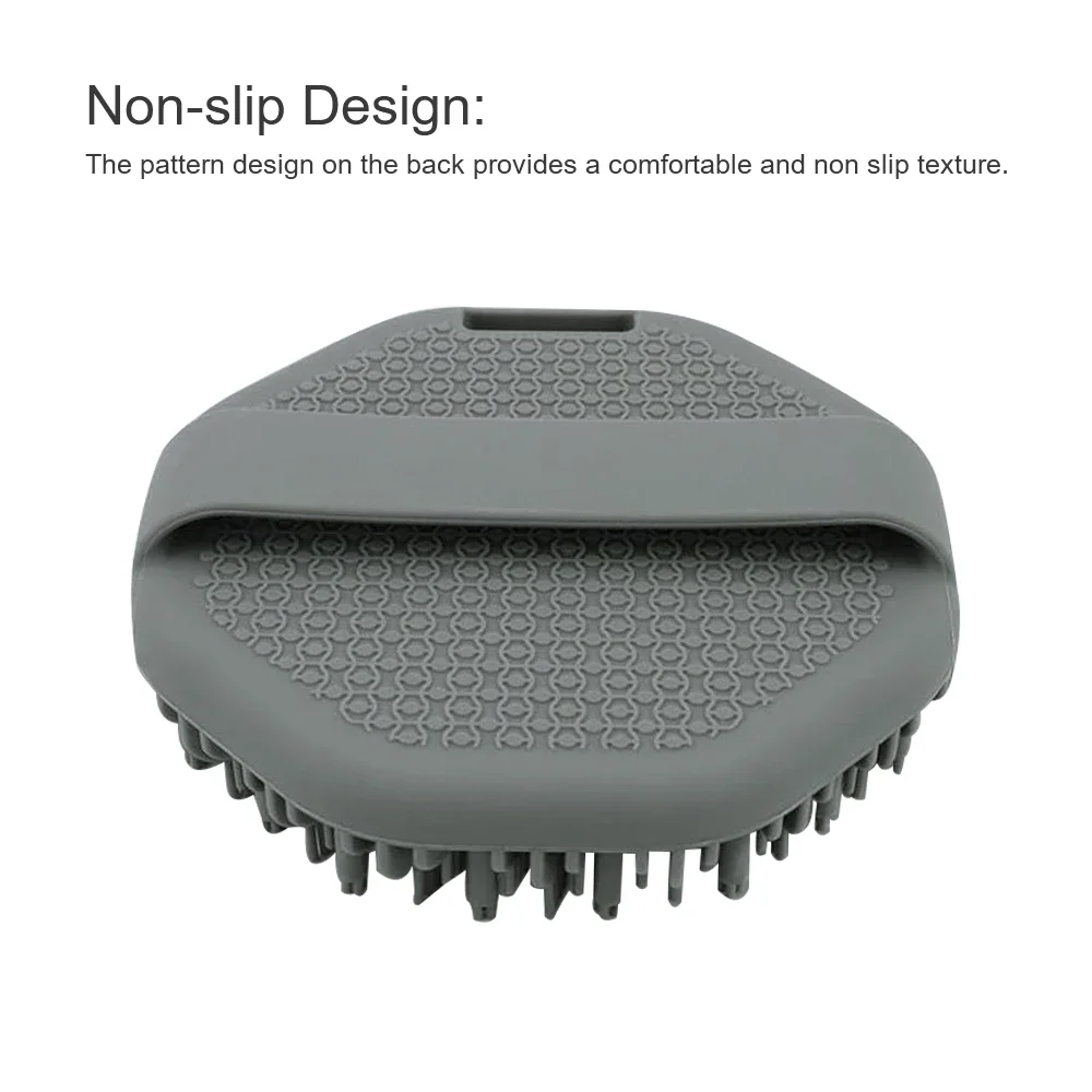 Polygonal silicone bath brush back scrubbing massage brush wall-mountable