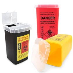 1L Plastic Tattoo Waste Box Medical Supplies Container Disposable Microblading Sharps Needle Tips Accessories For Eyebrows