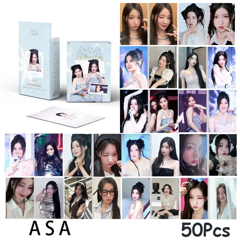 Kpop BABYMONSTER Laser Boxed Card 50pcs/Set High Quality HD Photo Card Double Sides Printing LOMO Card AHYEON Fans Collection