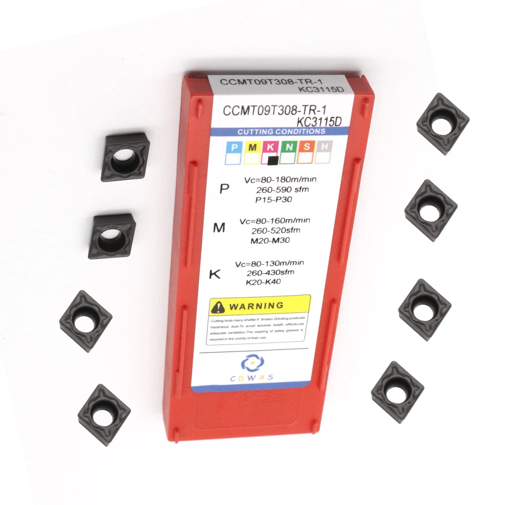 CCMT09T308-TR-1 kc3115d 10 pçs carboneto de inserção torneamento externo ferramenta cortador usinagem ferro fundido torno cnc metal torneamento inserção