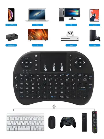MRSVI I8 2.4G Mini Wireless Keyboard Classic Black Air Mouse Remote Control Touchpad for Android TV Box PC Smart TV