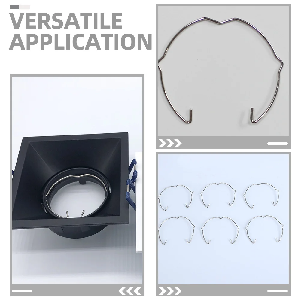 10pcs Downlight Fixing Clips Spotlight Retaining Rings Iron Material Lamp Spring Clips For Led Panel Lights Recessed Lighting