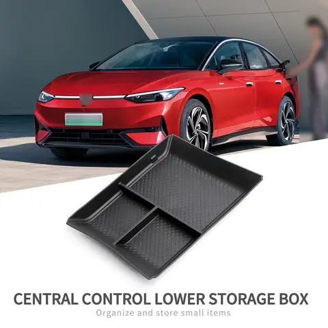 ZUNDUO VW ID.7 ID7 센터 콘솔 보관함, 자동차 중앙 하부 레이어 트레이 정리함 액세서리, 깔끔한 TPE