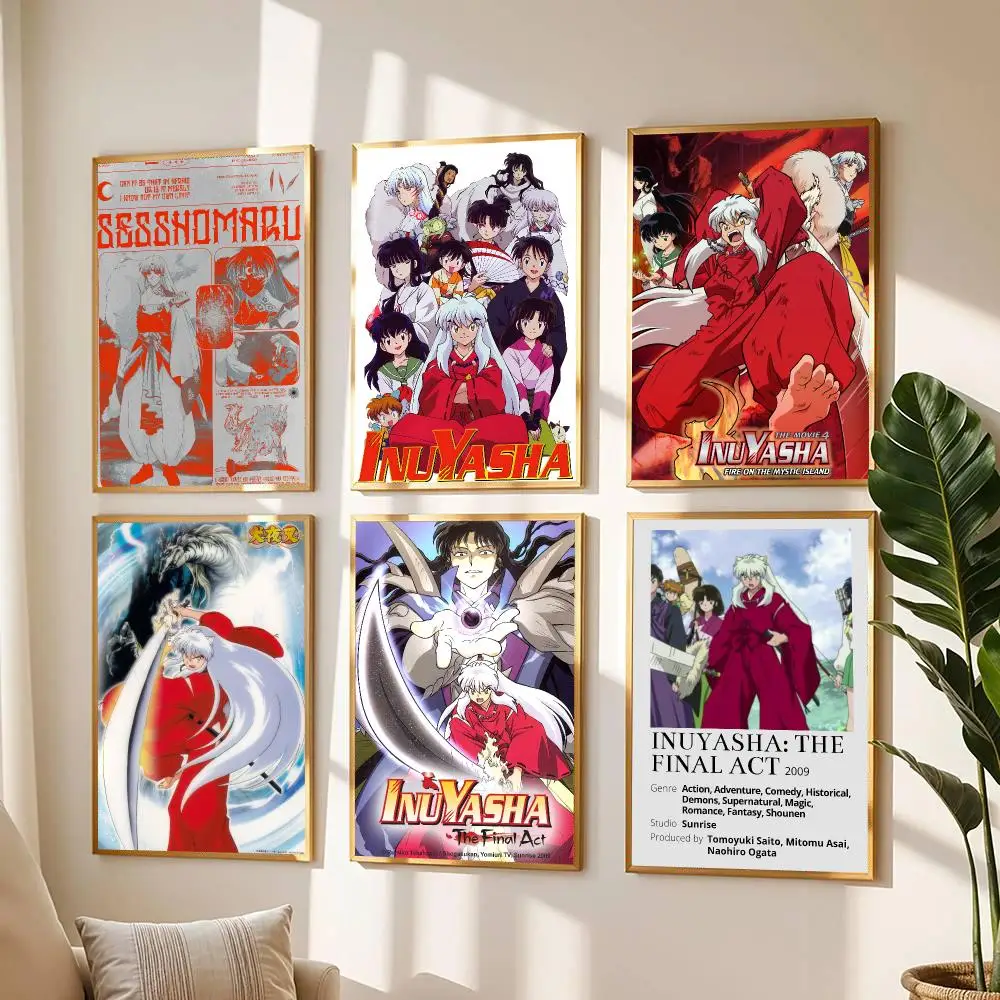 anime I-Inuyasha-A Poster Modern Wall Decal for Living Room Cafe Office Bar and Bedroom
