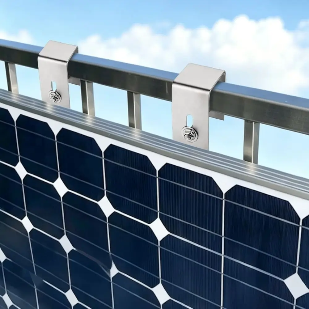 Photovoltaic System Bracket Hook For Balcony Railing Stainless Steel Solar Panel Mounting Accessory For Energy Project
