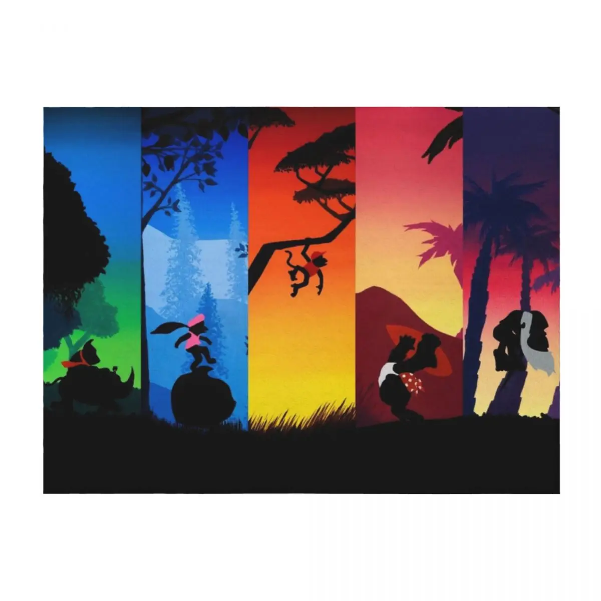 

Pentaptych Silhouettes Throw Blanket Decorative Beds Tourist for sofa Luxury Blankets
