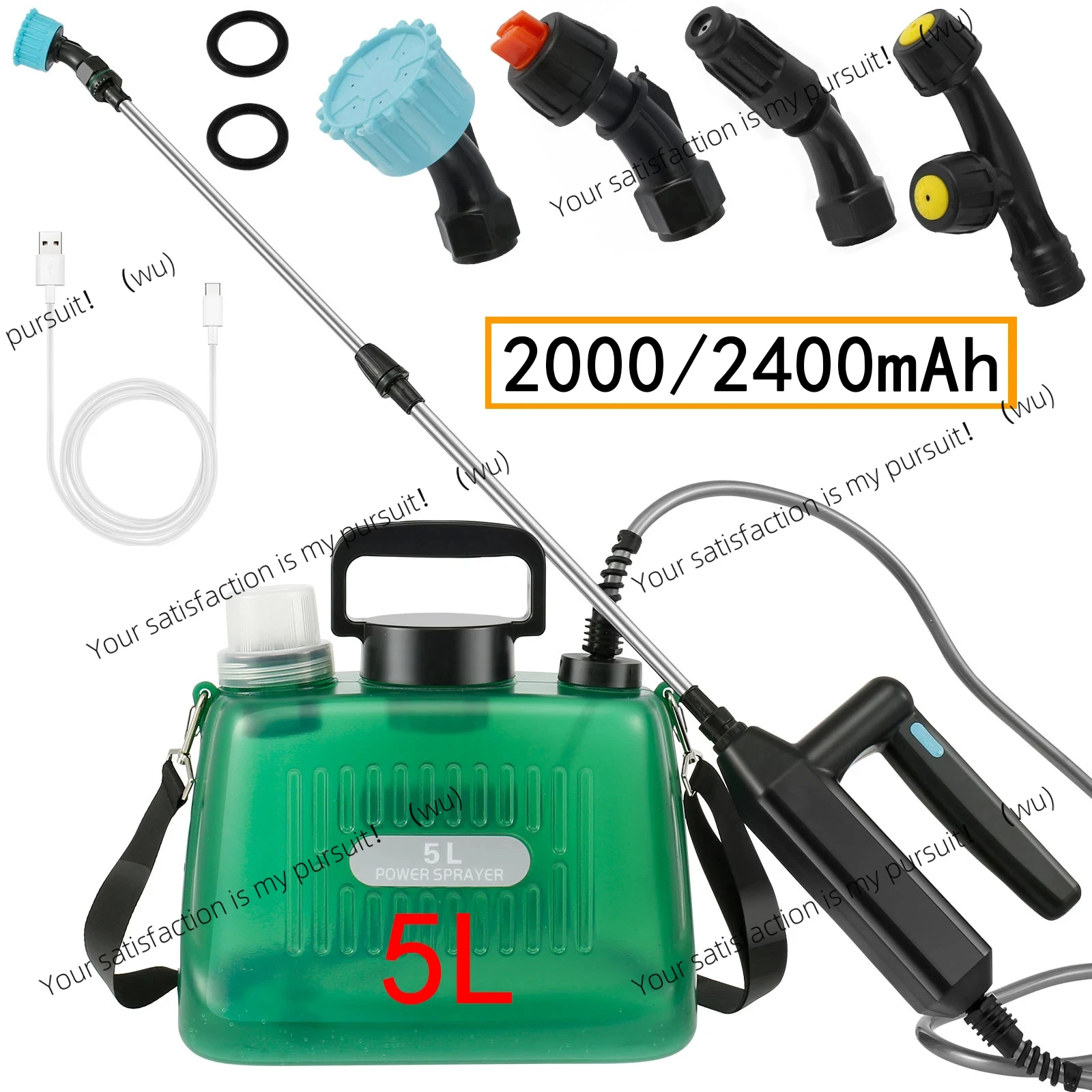 

5L Electric Powered Sprayer Light Shoulder-type Pesticide Irrigation USB Charging 2000/2400mAh Garden Weed Portable Lawn Pump