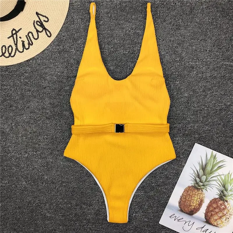 2023 Wit eendelig badpak dames effen badpak halter bodysuit push-up badpak monokini beachwear badmode tankini