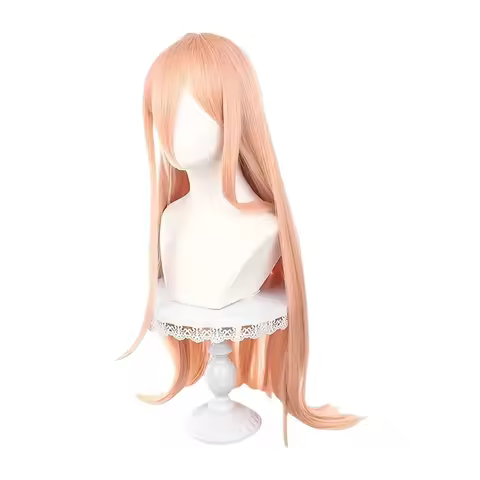 Chainsaw Man Power Cosplay Wig Long Orange Heat Resistant Synthetic Hair Party Role Play Wigs Anime