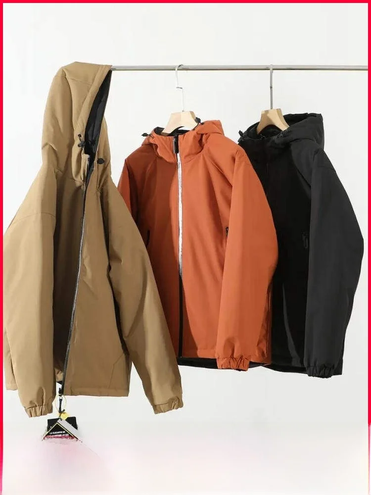 

Double-Sided Wearable Men's down Jaet Outdoor Windproof Waterproof 90% White Du down Hooded Puffer Coat Trendy Youth Sle