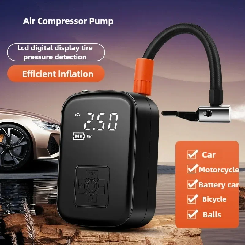 Портативный электрический насос для накачивания шин