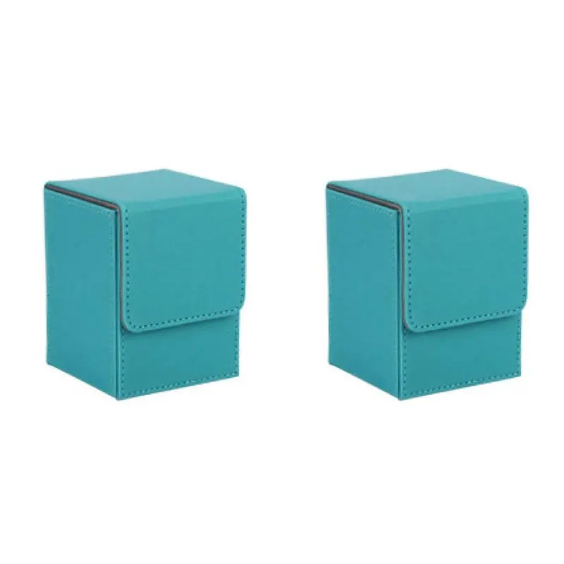 

【BRILLIANT】2X Коробка-футляр для карт, коробка для игральных карт с защитными чехлами для Yugioh MTG, на 100+ карт, небесно-голубой