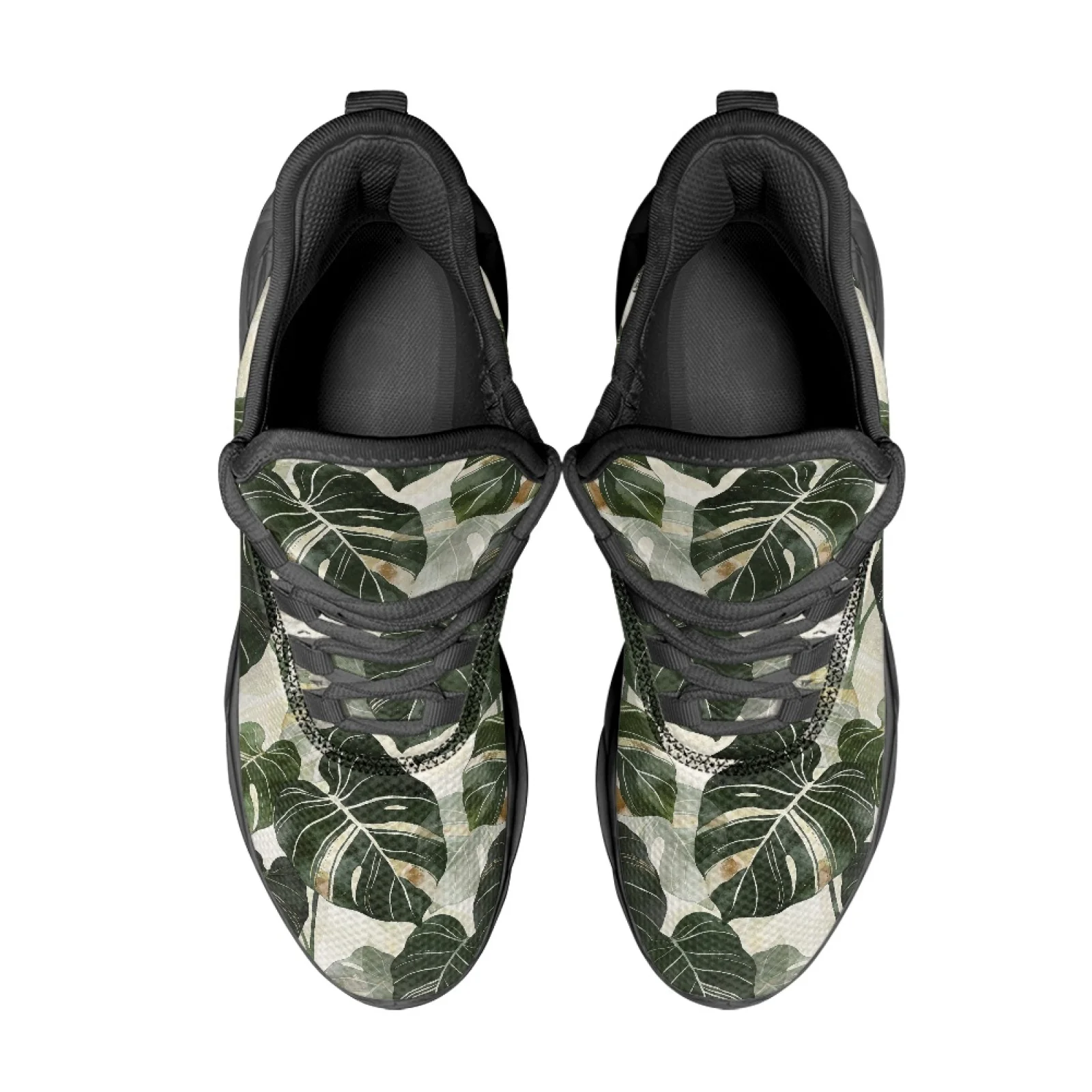 PENSTROLL Tropical Leaf Print Men's Tennis Shoes Running Shoes for Mens Lightweight Blade Men's Sports Shoes
