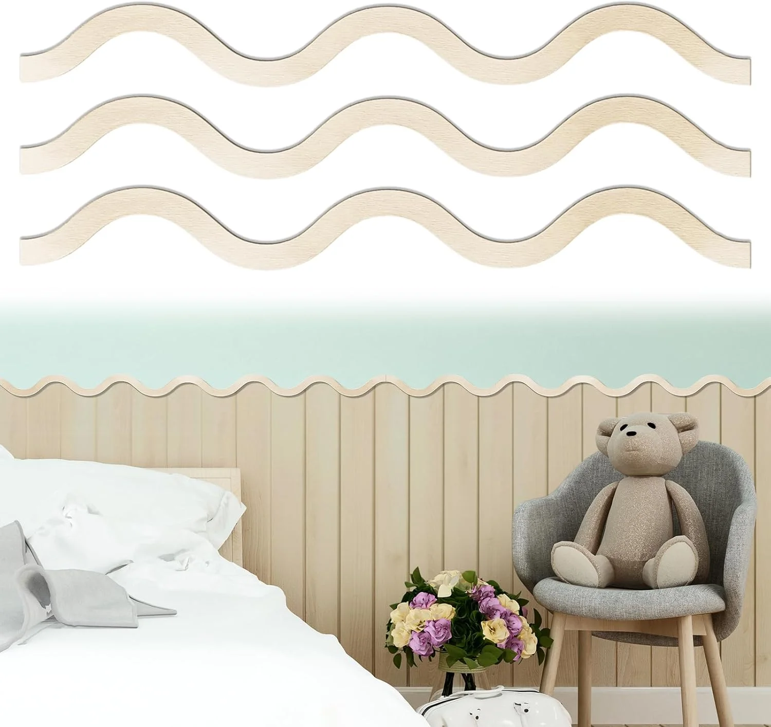 미완성 스캘럽 장식 목재 트림 15.75 x 2.9 인 - Home Decor Wall Molding 리뷰 및 가격
