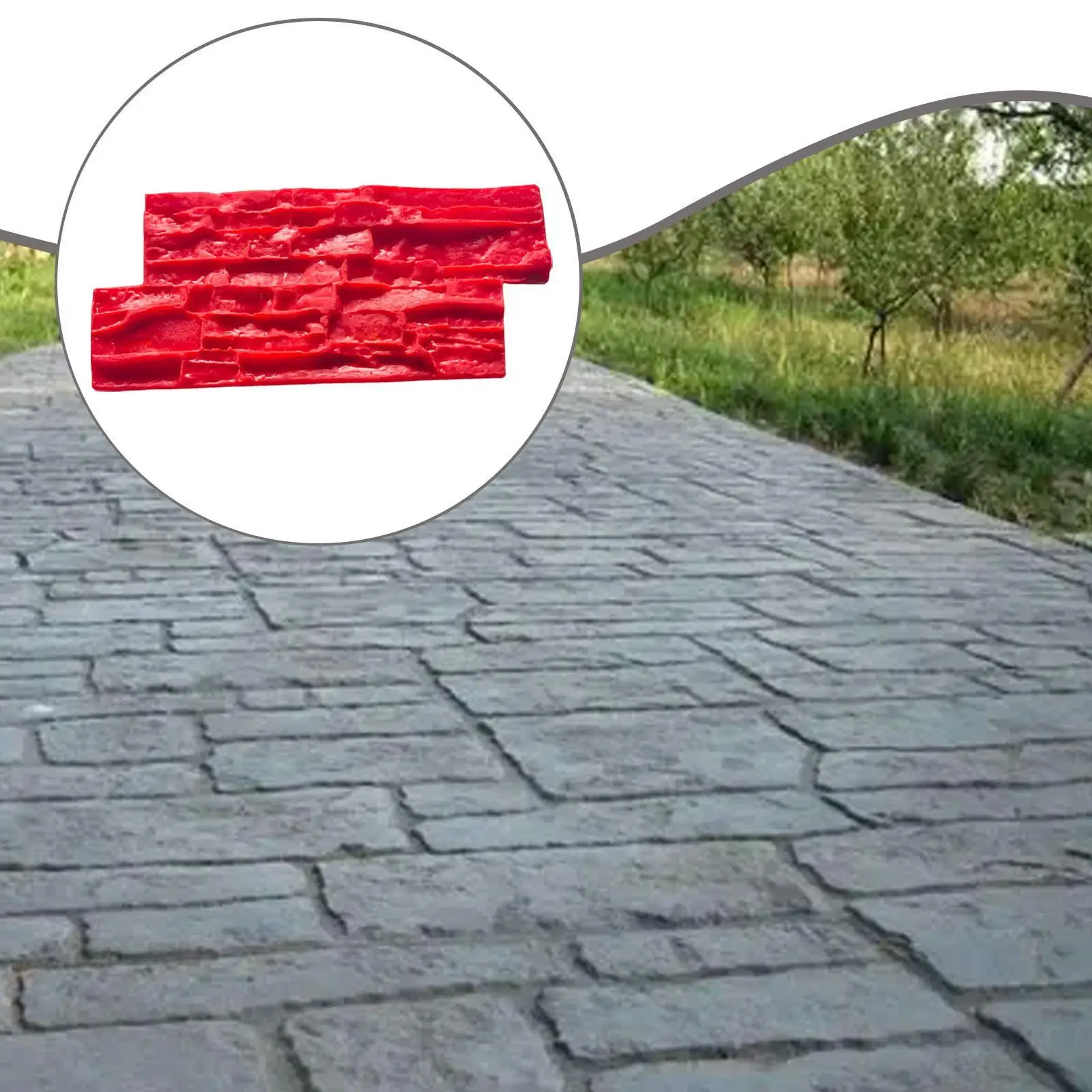 

Коврик для бетонных штампов, декоративный красный многоразовый реалистичный коврик для текстурирования бетона