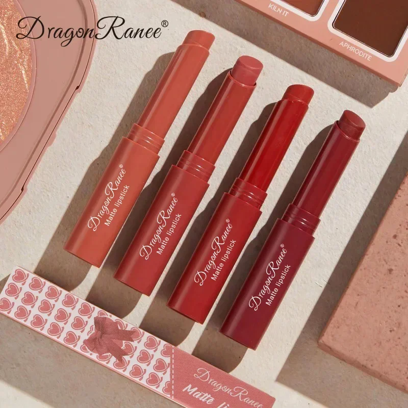 Nevoeiro Crayon Matte Batom, Bean Paste Lip Gloss Batom, Batom Rotativo Bálsamo, Maquiagem Nude, Bean Paste, Batom, 12 cores