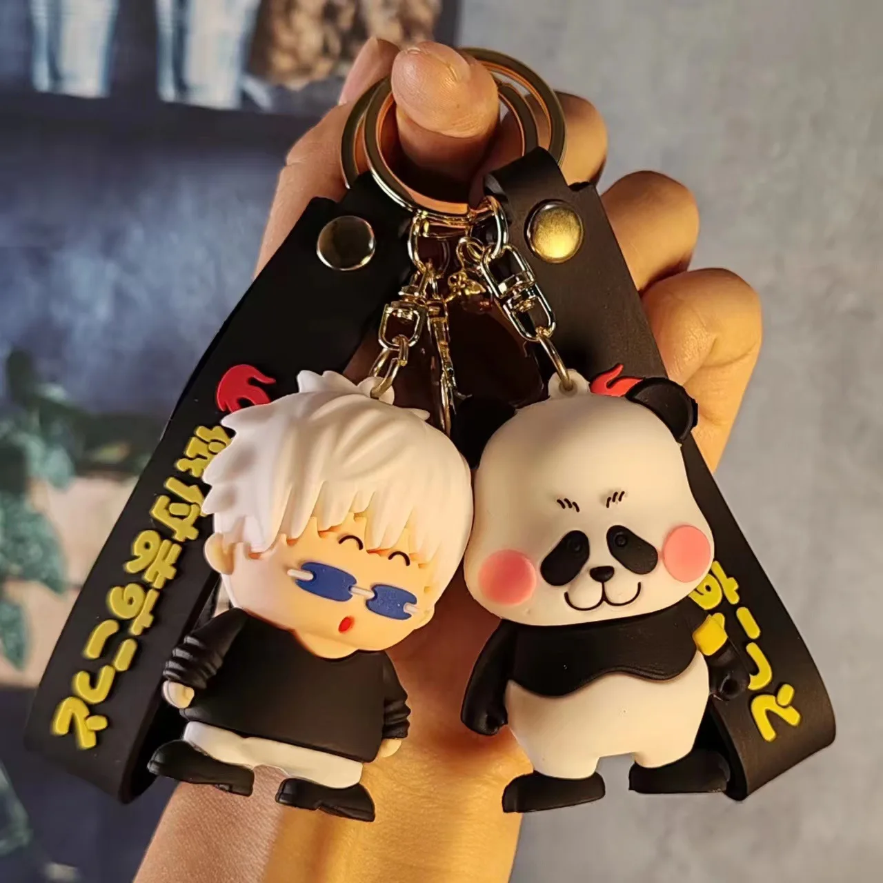 Anime Demon Slayer Q Edition Keychain Pendant Creative Gojo Satoru Geto Suguru Backpack Accessories Ornament Doll Cute Gift