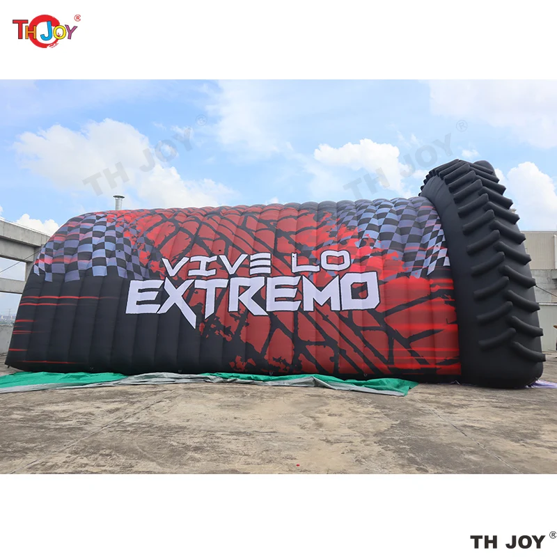 تخصيص 10 مللي خيمة نفق قابلة للنفخ مع قوس الإطارات نفخ سباق السيارات مدخل نفق للمناسبات بيع الحفلات