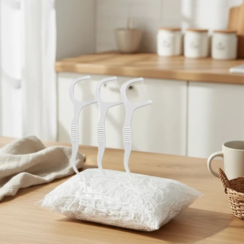 Imagen 2 del producto 500/1000/2000 Uds. Púas de hilo Dental para limpieza profunda: hilo dental higiénico y desechable para el cuidado bucal diario y limpieza de viajes más delgada