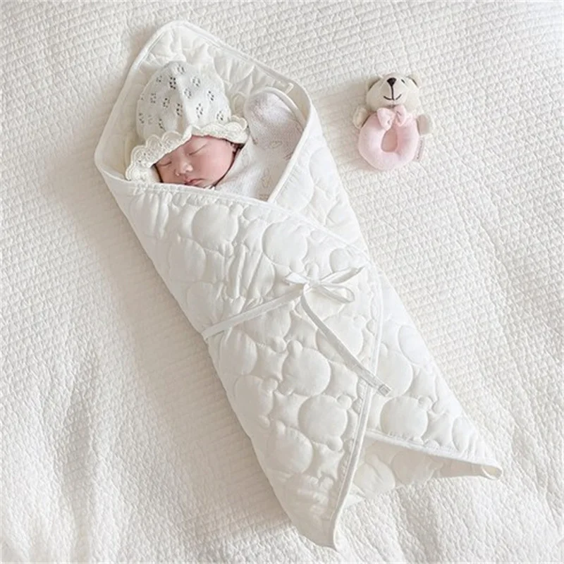 

Ins Winter Thick Baby Swaddle Blanket Wrap Cotton Gauze Soft Warm Quilt Newborn Bedding Infant Comforter for Babies Accessories