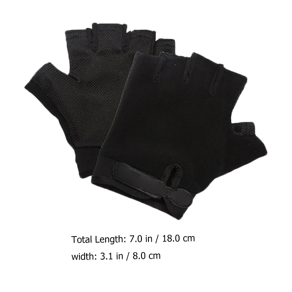 1 زوج الرياضة المضادة للانزلاق اللياقة البدنية قفازات تنفس نصف اصبع تجريب قفازات لرفع الأثقال ركوب الدراجات الجري التدريب #5