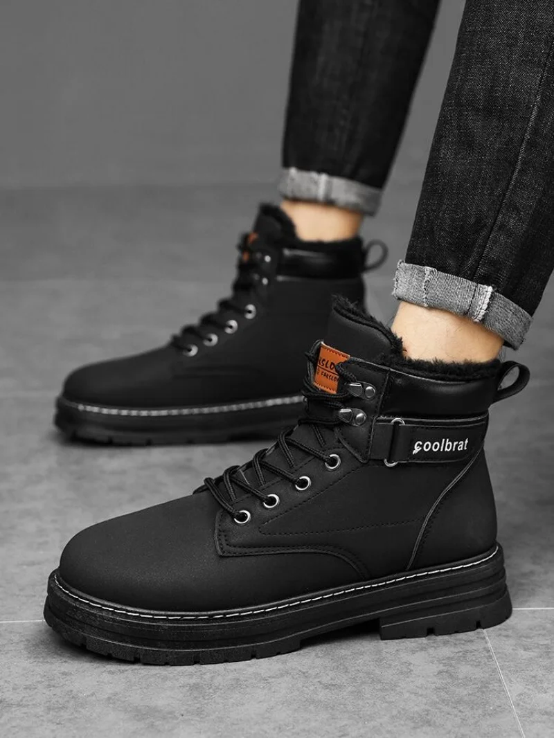 

2025 Men's high top denim boots, casual sports shoes, trendy and fashionable men's boots
