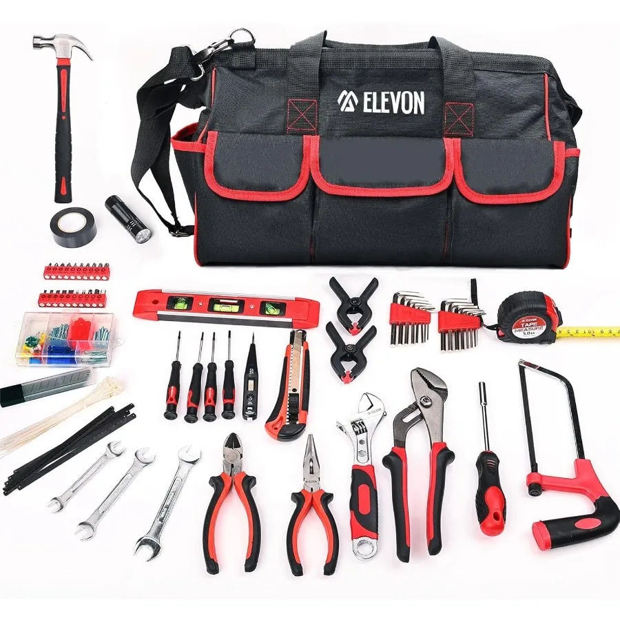 

219Piece Tool Set with Waterproof Storage Bag for Home Repair and DIY Projects Includes Screwdriver Set and Essential Tools Ide