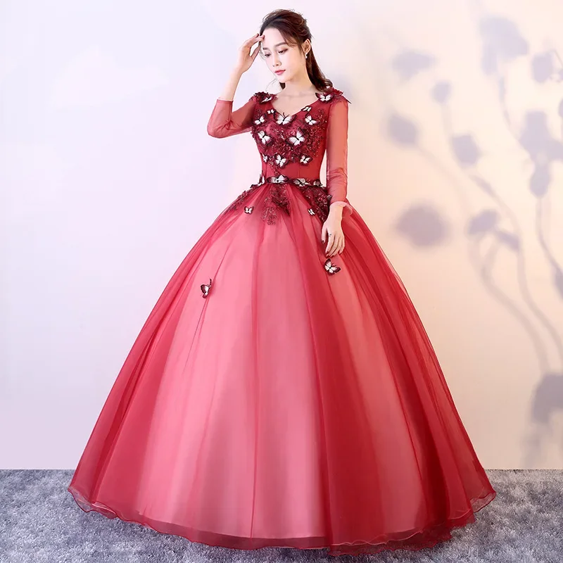 

Evening Female Style Student Art Exam Tutu Skirt Banquet Host Annual Meeting Color Wedding Dress Solo Stage Performance Clothes