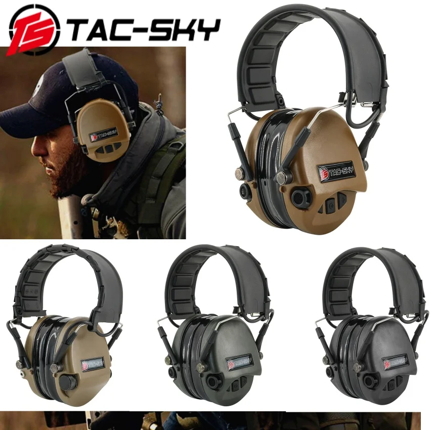 

TAC-SKY SORDIN Tactical Headset New Headband TEA Hi-Threat Tierl Noise Reduction Pickup Electronic Earmuffs Airsoft Headphones