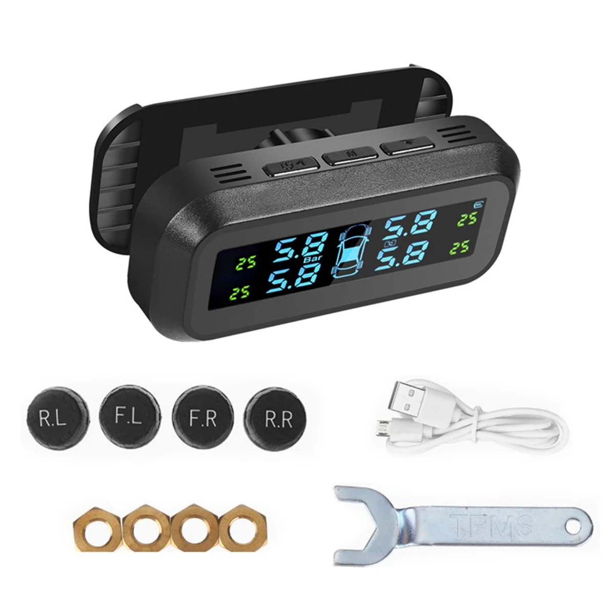 RV/Trailer Tire Pressure Monitoring System, RV TPMS with 4 External Sensors