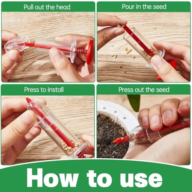 2-in-1 Mini Manual Precision Seeding Tool Essential for Garden Planting, Pots and Beds Durable ABS Plastic Gardening Supplies