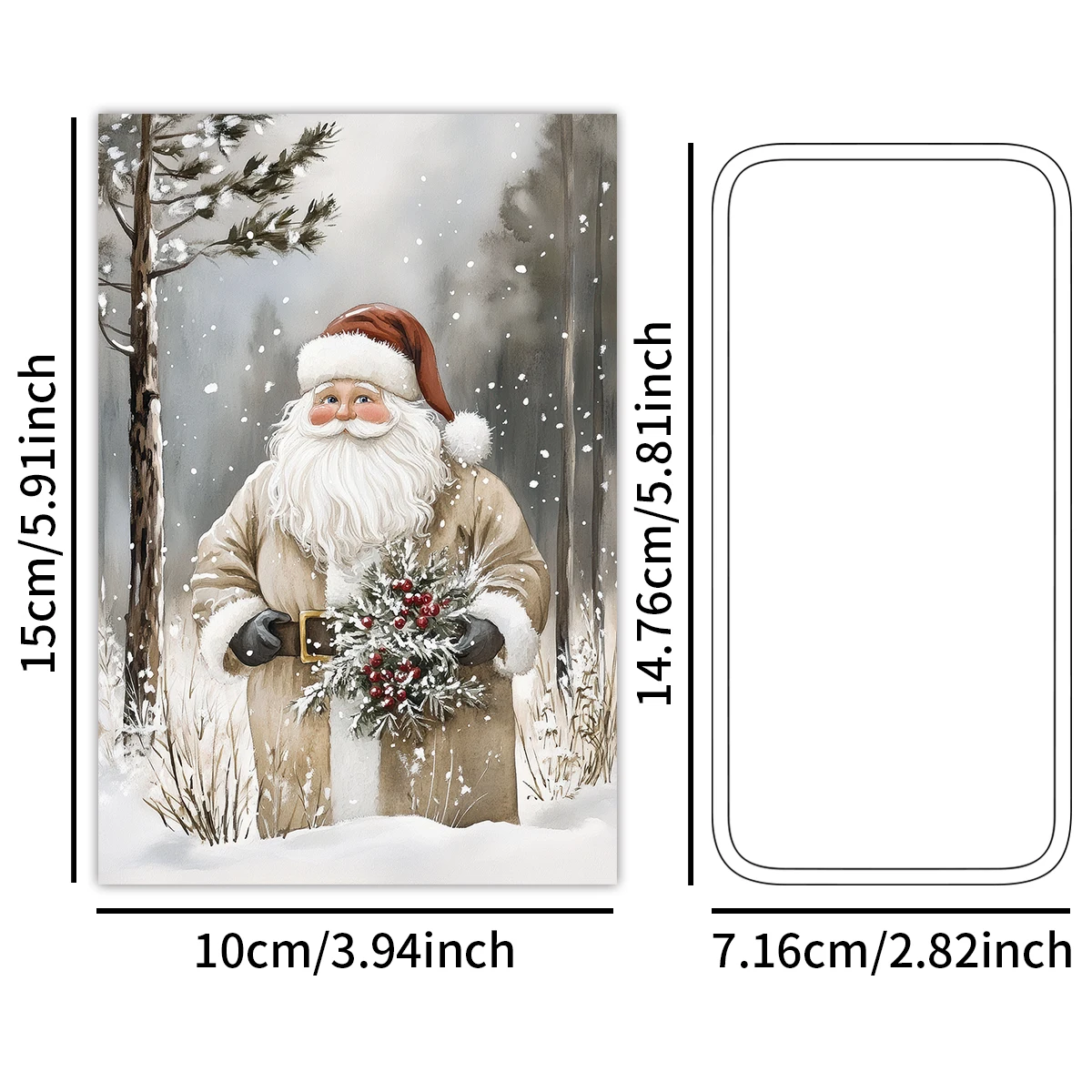 20 Stück Weihnachtskarten mit Aufklebern – klassisches Schneeszene-Design, Urlaubsgrüße, Heimwanddekoration, Party-Hintergrund, DIY-Fotohandwerk – Detail 2
