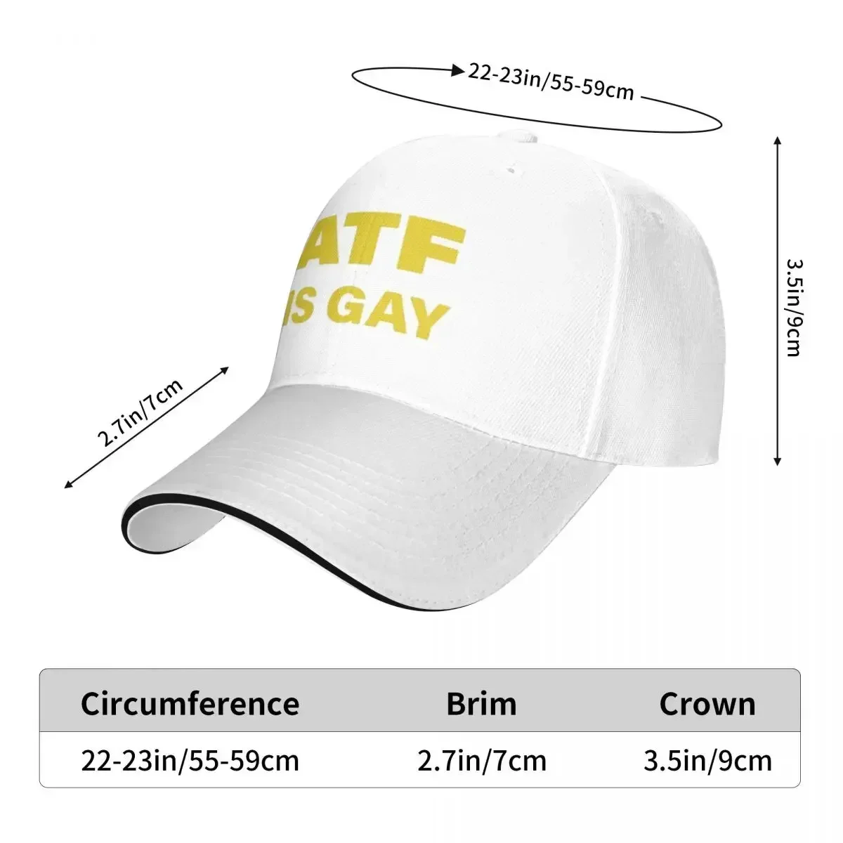 New ATF Is Gay Cap Fashion Casual Baseball Caps Adjustable Hat Hip Hop Summer Unisex Baseball Hats Customizable Polychromatic