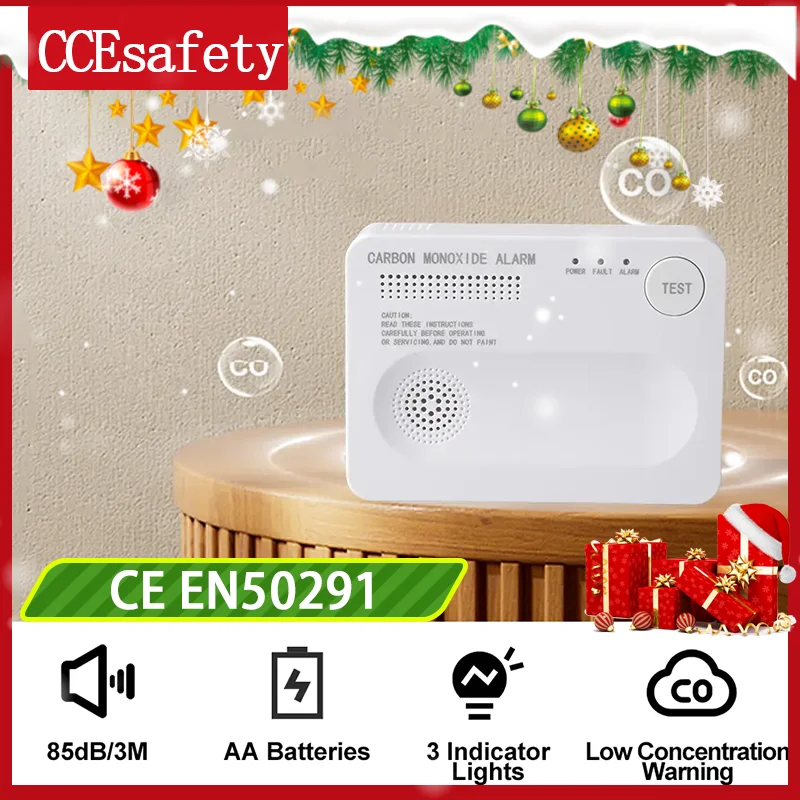 

Carbon Monoxide Detector Battery-Operated CO Detector EN50291 CO Sensor Low-Level CO Warning For Home Camping Tent Travel RV