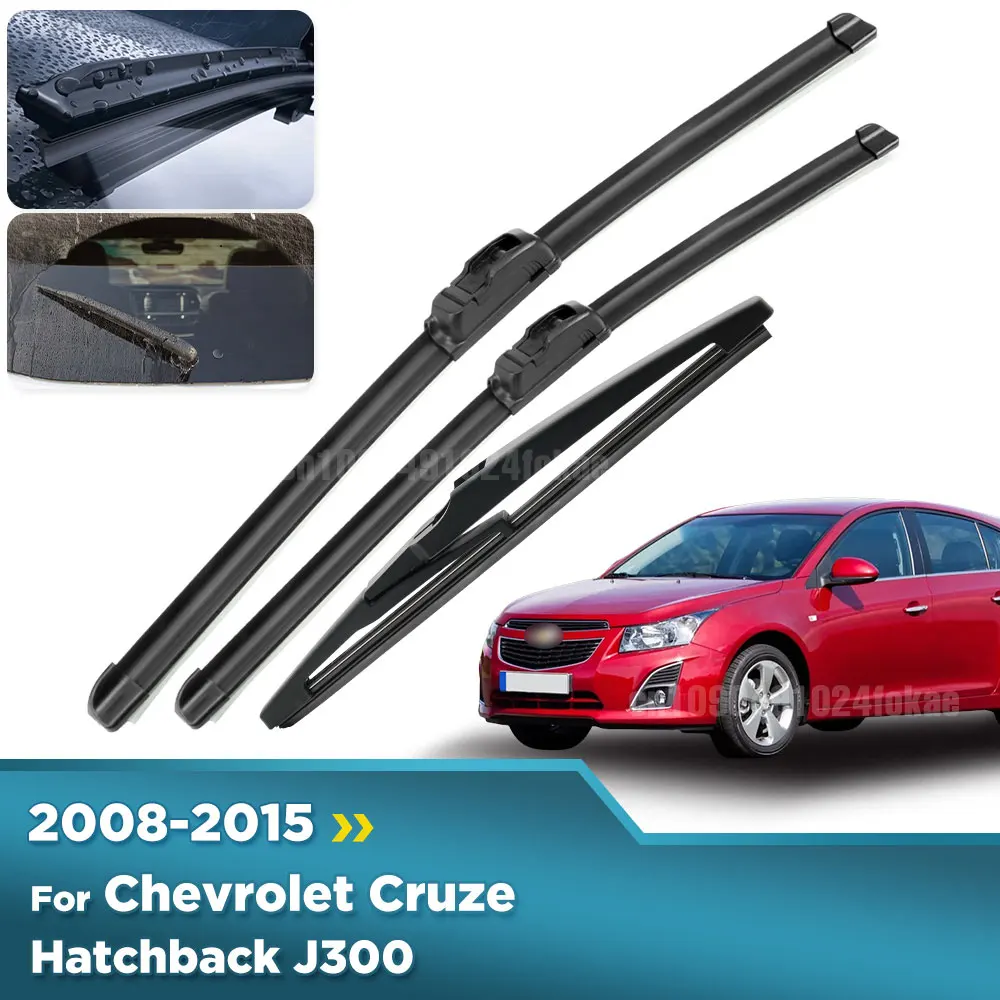 

For Chevrolet Cruze Hatchback J300 2008-2015 2009 Wiper Front&Rear Wiper Blades Windshield Windscreen Window Brushes 24"+18"+14"