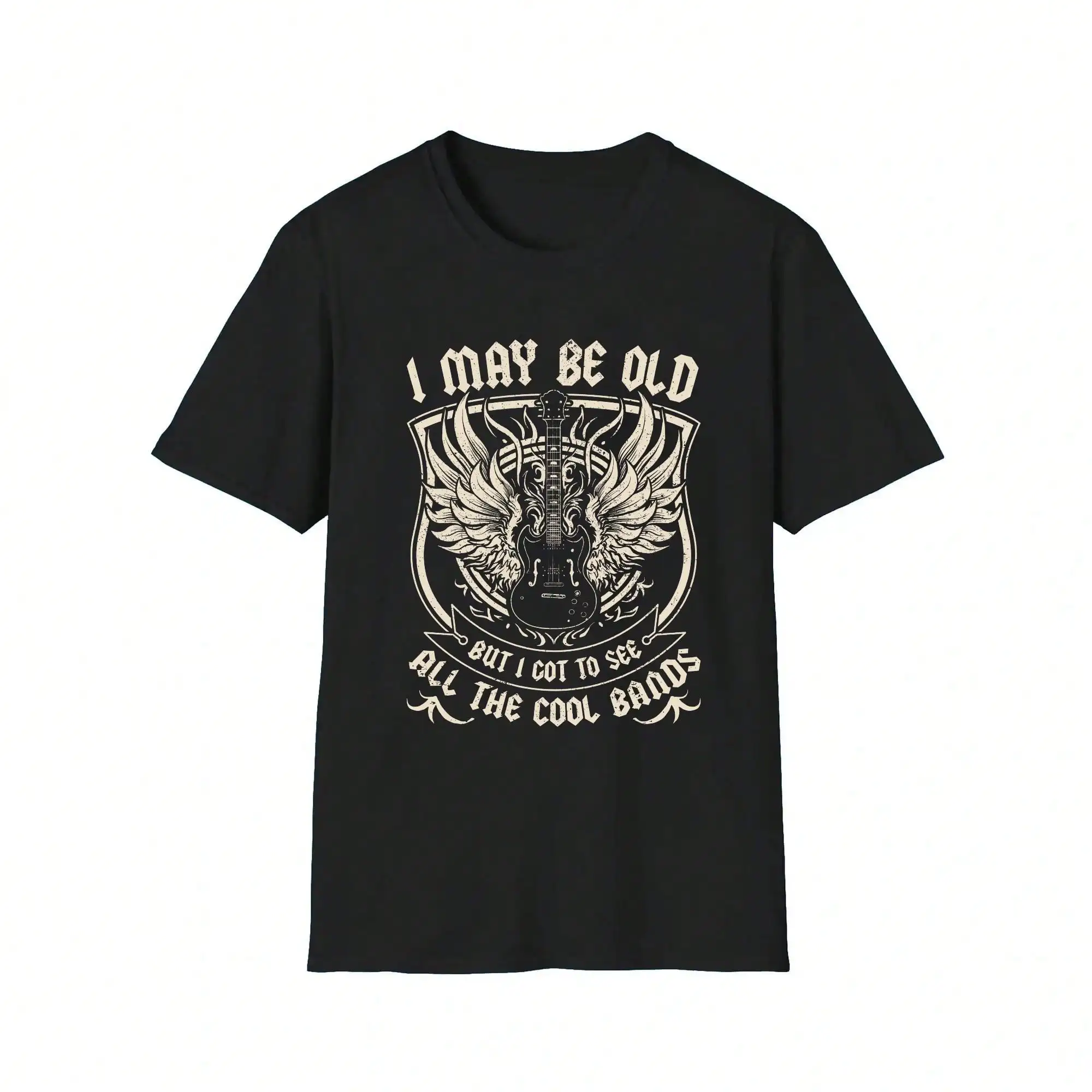 Women's I May Be Old But I Got To See All Cool Band Graphic Tee Short Sleeve Crew Neck Casual Printed T Shirt Summer Patterned Comfortable TShirt Top