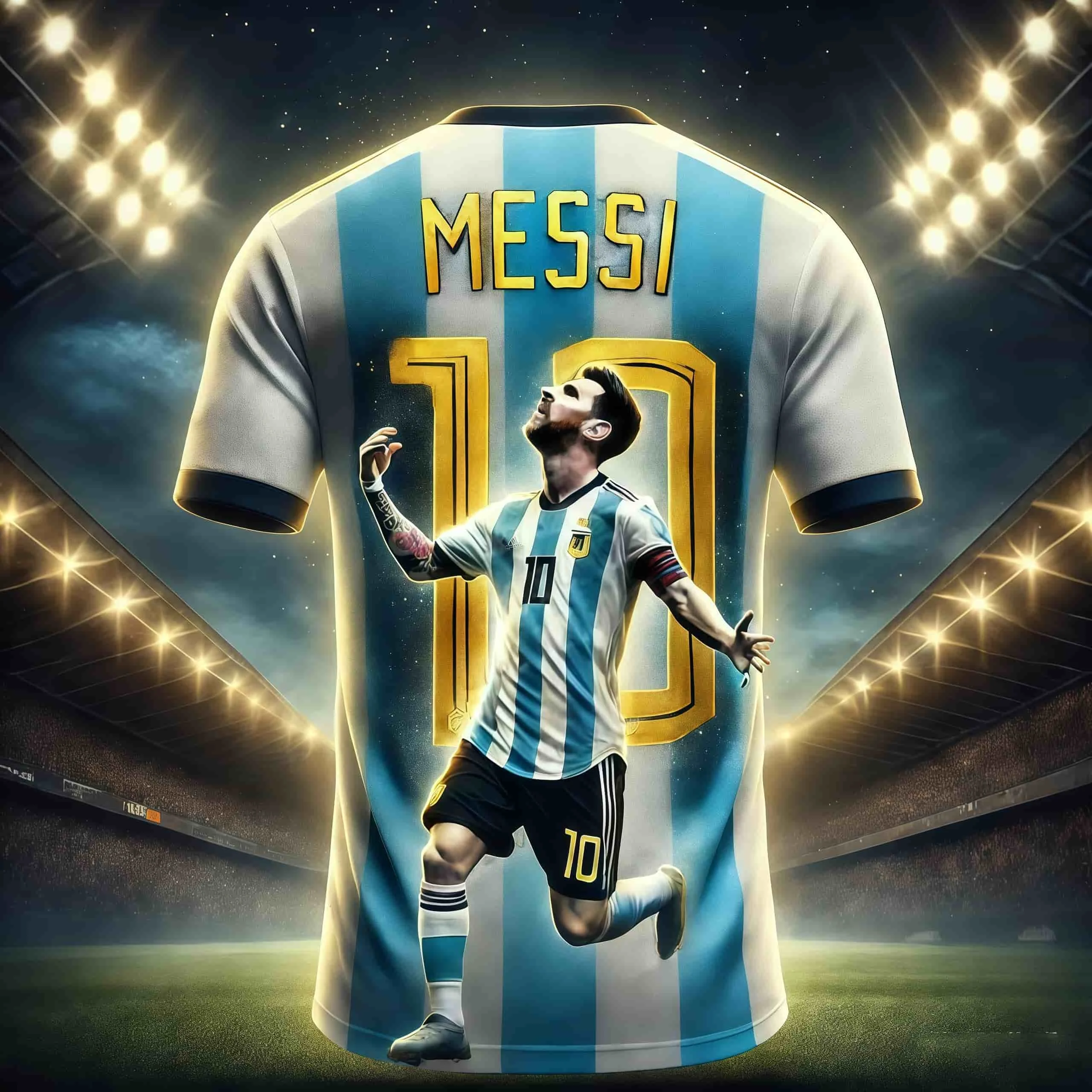 Messi Men's Celebration Commemorative Edition Sports T-shirt Quick Drying Breathable Comfortable Outdoor Daily Jersey