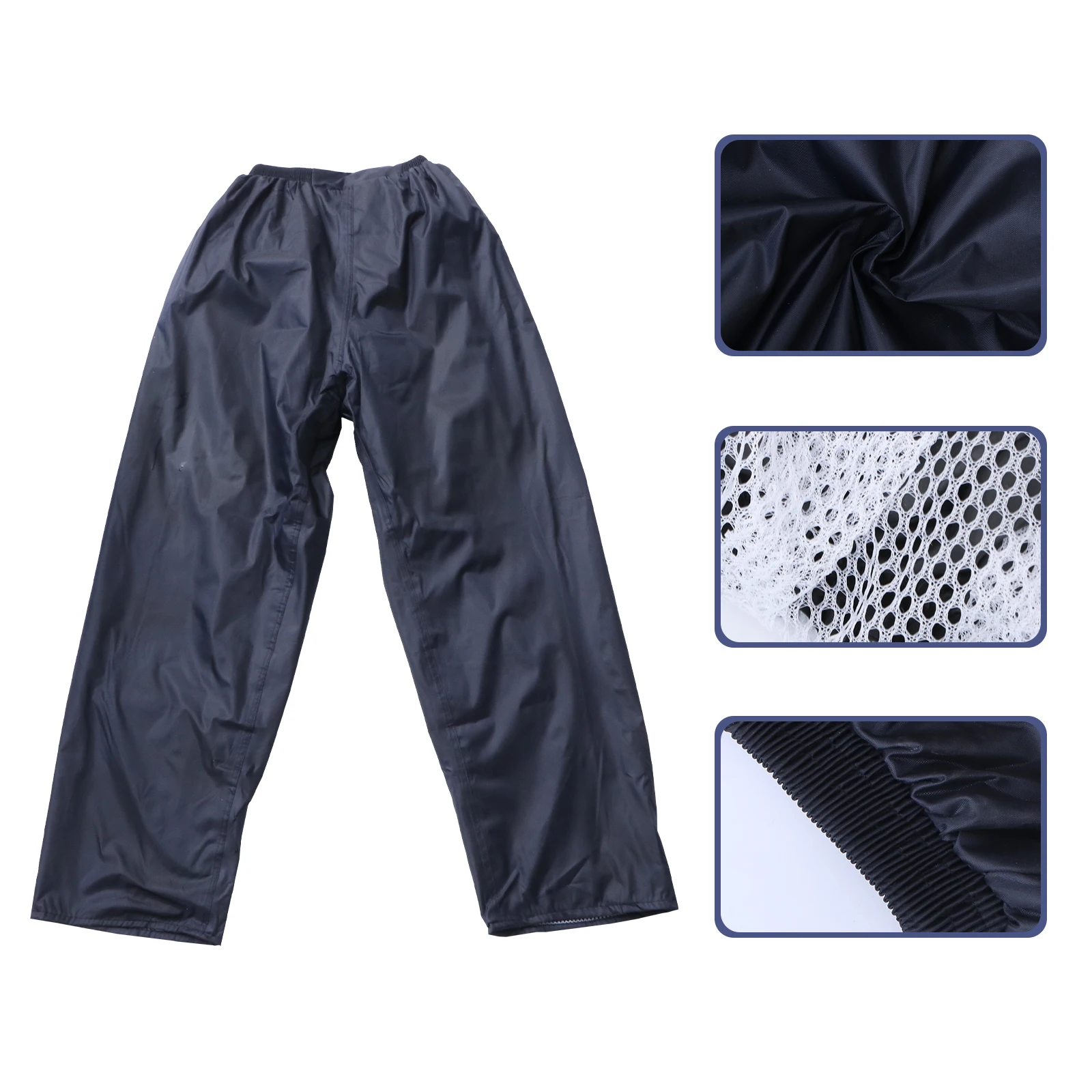 XXL Dark Blue Rain Pants Double Layer Waterproof Breathable Oxford Cloth for Fishing Hiking Camping Biking Hunting