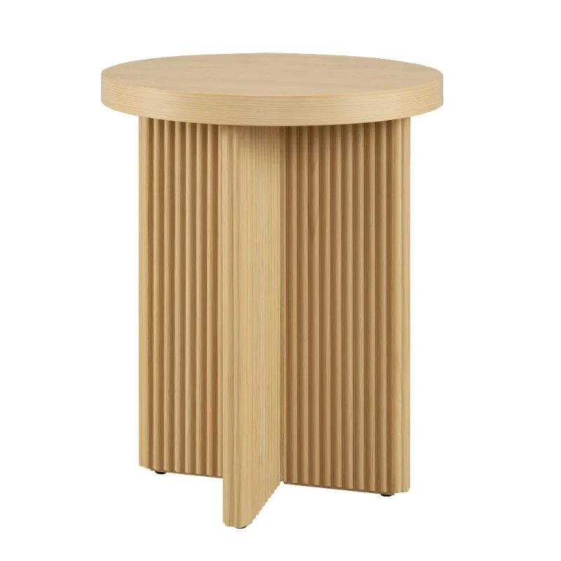 Lillian Fluted End Table, Finishing Kayu Pinus Alami