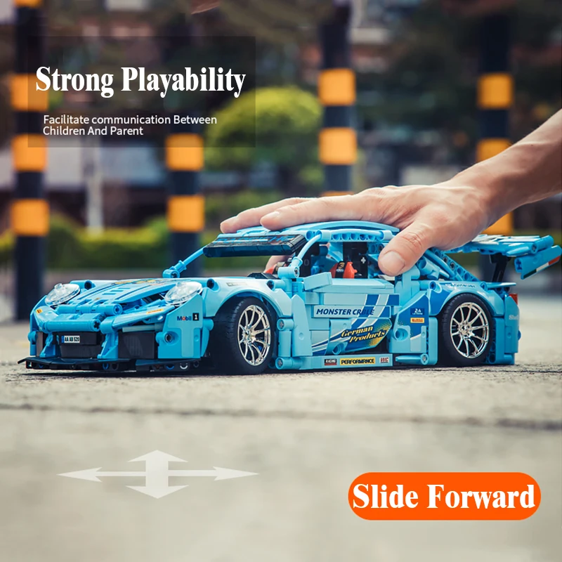 1388 szt. Zestaw klocków do budowania samochodu wyścigowego GT3 RS - zestaw modeli samochodów sportowych dla dorosłych, zabawki z klocków technologicznych, prezenty dla dzieci i chłopców