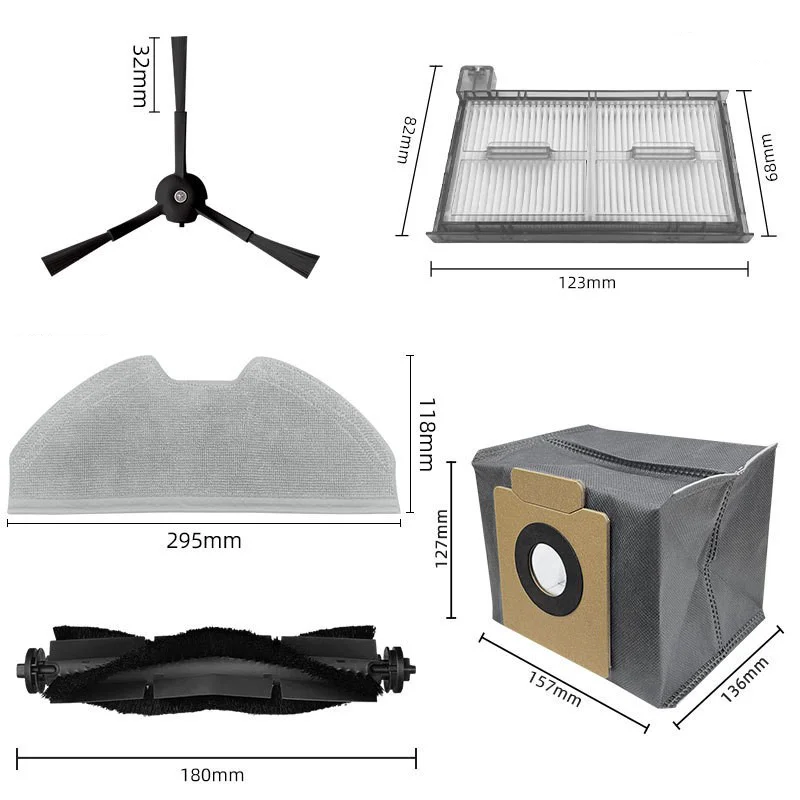 Zamiennik części do odkurzacza robota Eufy X8 Pro Główna szczotka boczna Filtr Hepa Ściereczka do mopa Worek na kurz Akcesoria Część zamienna