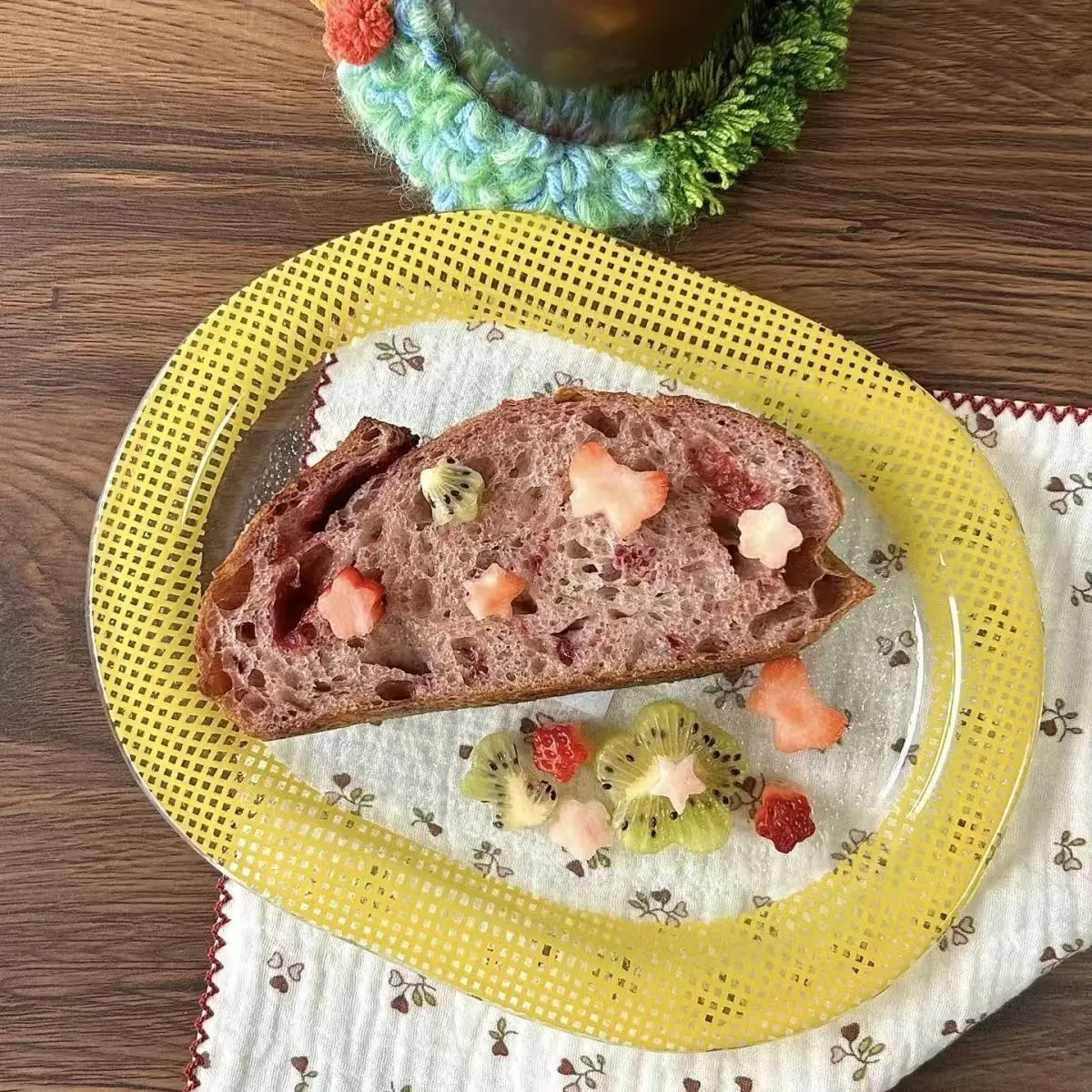 

Creative Color Checkered Breakfast Steak Oval Dish Plate Handmade Glass Plate Retro Checkered Flat Plate Ins style Oval Plate