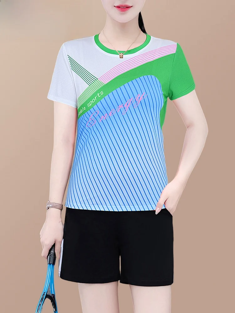 TUCANO 2025 novedad de verano conjunto de ropa deportiva para mujer Qui Dry Thin ort Sve traje para correr Me transpirable ort pantalones redondos Ne