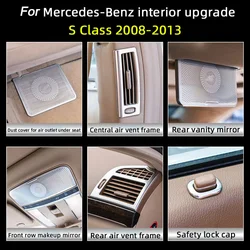 Car Interior Trim Stickers For Mercedes Benz S Class W221 S300 S350L Central Control Panel horn cover Air outlet Cover Accessory